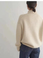 2023 Herbst und Winter Rollkragenpullover 100% reiner Kaschmir Damen Loose Sweater verdickter Wollpullover Überwurf faules Unterteil