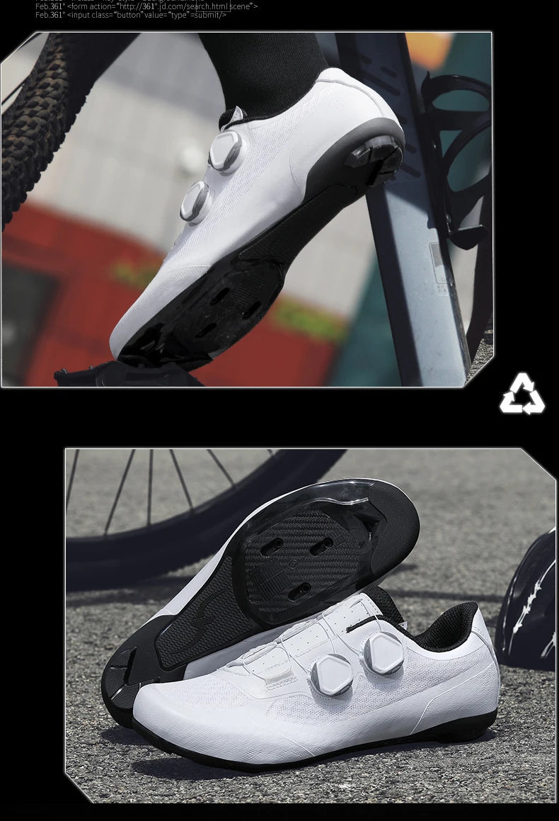 Speed Cycling Sneaker Herren Rennradschuhe Cleat-Schuhe SPD-Schuhe Fahrrad Flat Pedal Schuhe Herren Outdoor-Schuhe Weiß