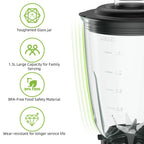 BioloMix Professional 1300W Standmixer mit 1,5L BPA-freiem Glaskrug, perfekt für gefrorene Smoothies und hausgemachte Saucen