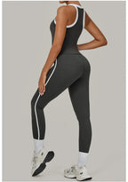 2PCS Damen Yoga-Set Hohe Taille Peach Hip Herausnehmbare Polsterung Sport-BH Hose Fitnessanzug Laufen Workout Gym Leggings Yoga-Set