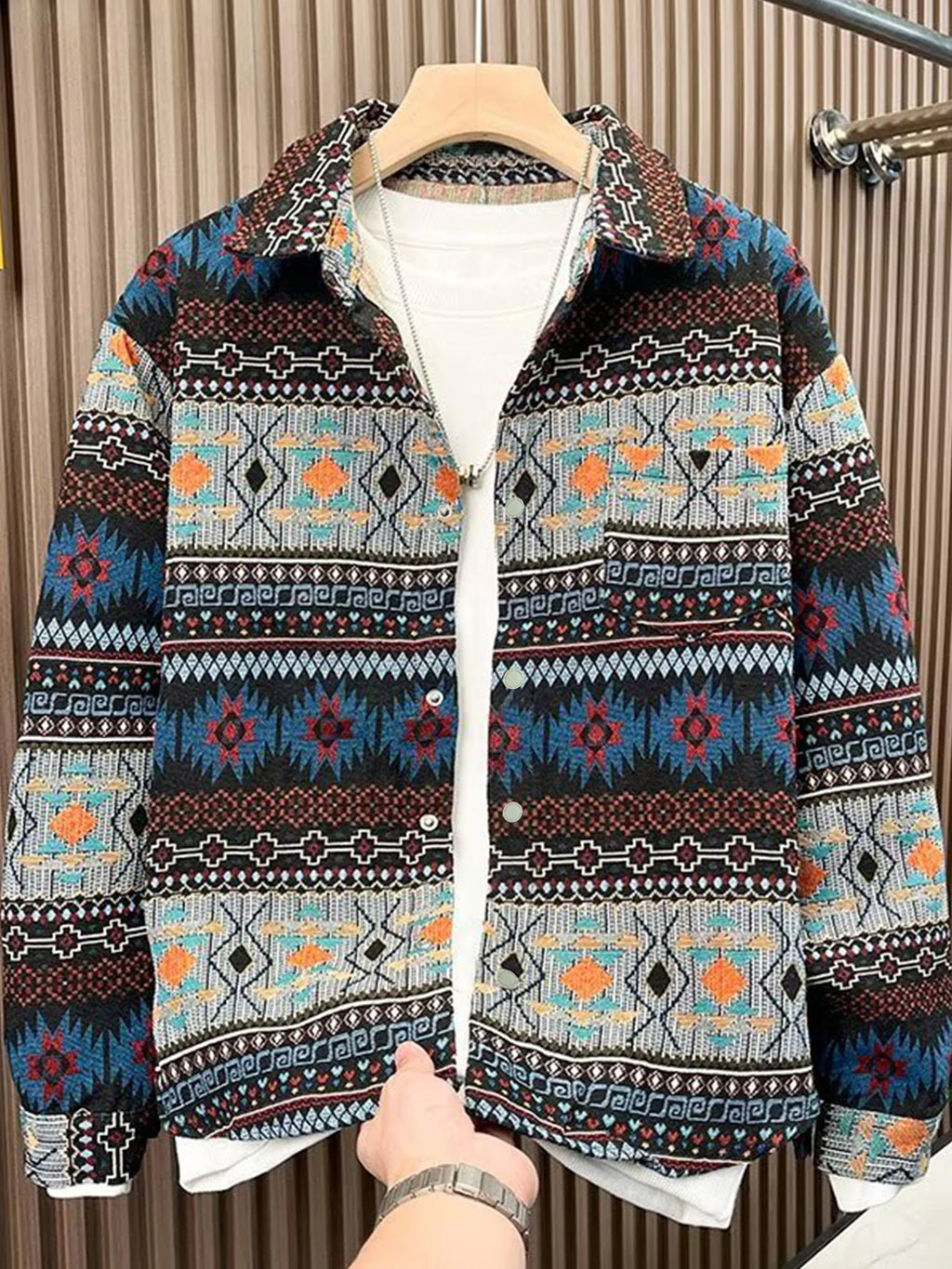 Frühlings- und Herbstjacke für Herren im neuen Ethno-Stil mit Aufdruck, hochwertige, stilvolle Trendjacke