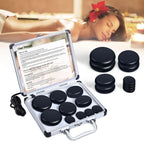 HEISSE STEINMASSAGE-SET - Professionelle Spa-Massagegeräte - Für Nacken, Rücken, Bauch, Beine & Ganzkörpermassage