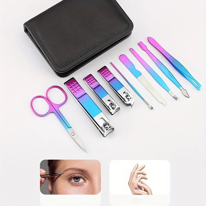 6-18-teiliges Set Professionelles Maniküre- & Pediküre-Kit aus Edelstahl Präzise Nagelpflege mit Reiseetui mit Nagelknipser Schere