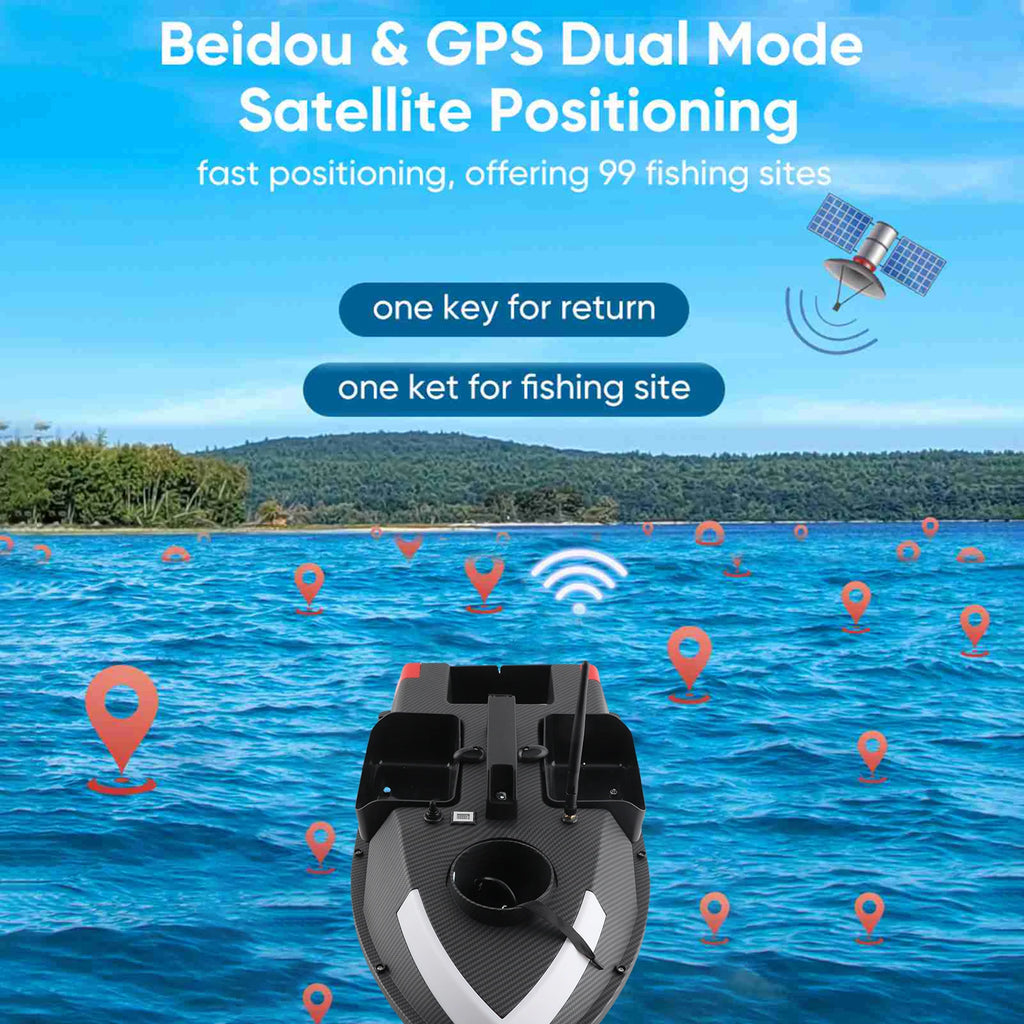 Modernes GPS-Futterboot mit 3 Köderbehältern, 12000mAh kabelloses Futterboot mit automatischer Rückkehrfunktion, verschiedene Stile