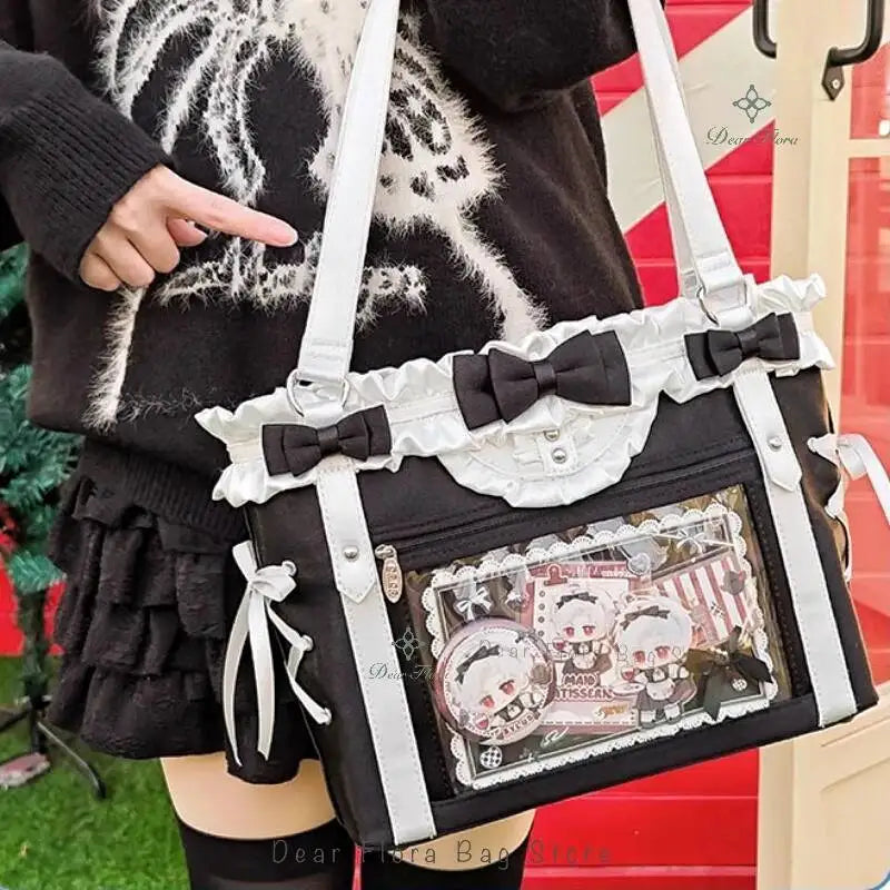 Neue Y2K Süße Japanische Ita Bag Lolita Mädchen Transparente Umhängetasche Große Kapazität Umhängetasche Lässige Tasche DIY Display Handtaschen