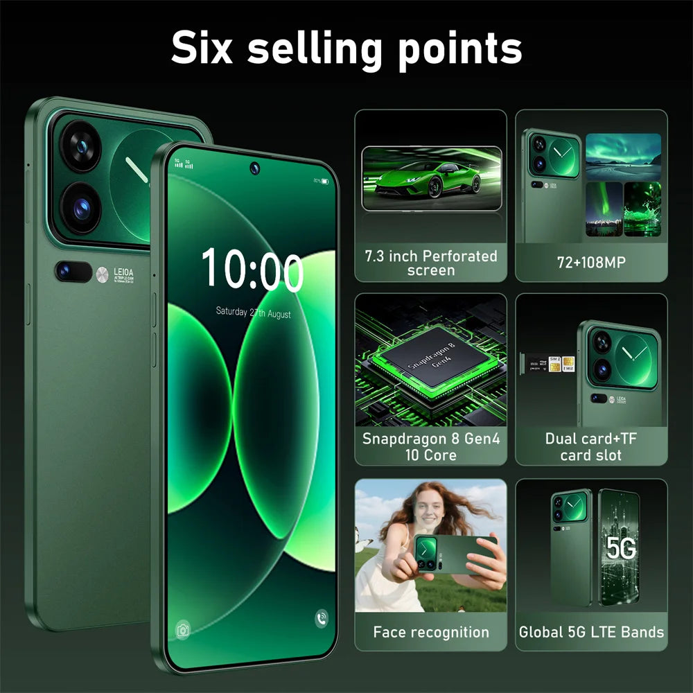 Neues Smartphone 5G 7.3HD für M17 Pro Max Dual-SIM-Karte 22G+2TB Günstiges Handy Android Smart Mobile Phones Entsperrt 8000mAh