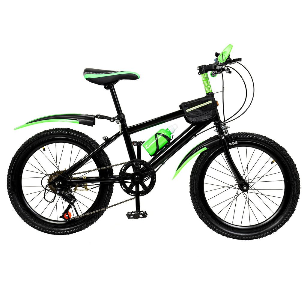 20 Zoll Mountainbike 7 Gänge, Verstellbarer Sattel Kinderfahrrad mit Schutzblechen und Flaschenhalter für Jungen und Mädchen 8-13 Jahre