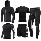 Herren Lauf-Trainingsanzug Fitness Sportbekleidungs-Set Kompressions-Leggings Sportkleidung Gym Enganliegende Jogginghose Rash Guard Lycra