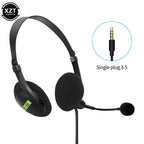 3,5-mm-Kabelkopfhörer mit Geräuschunterdrückung, verstellbare Ohrhörer, Business-Headset mit Mikrofon für PC/Laptop/Computer
