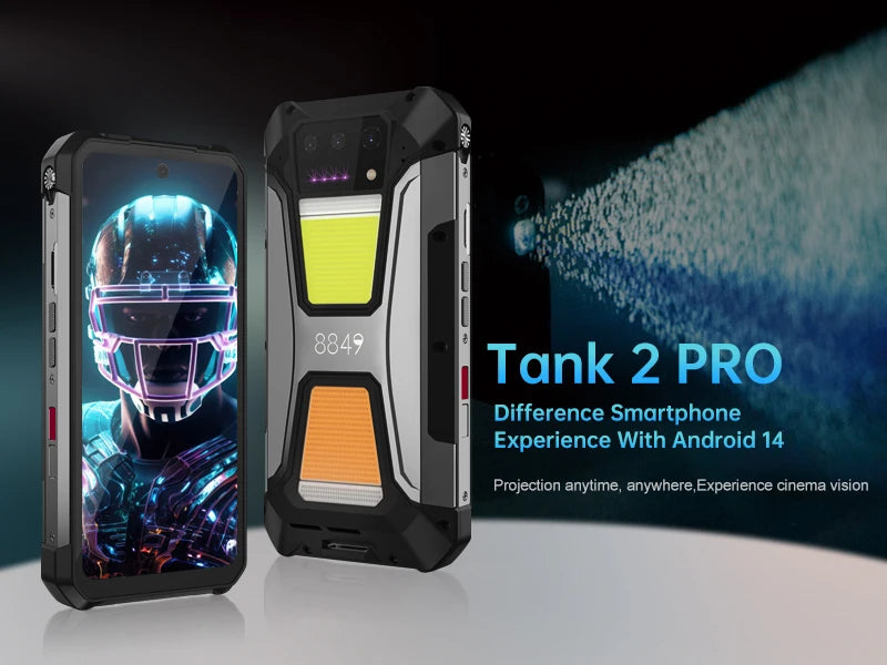 8849 Tank 2 PRO Projektor Robustes Smartphone Android 2.4K 24GB 512GB 100MP Kamera 23800mAh 120W Dual-SIM OTG-Telefon