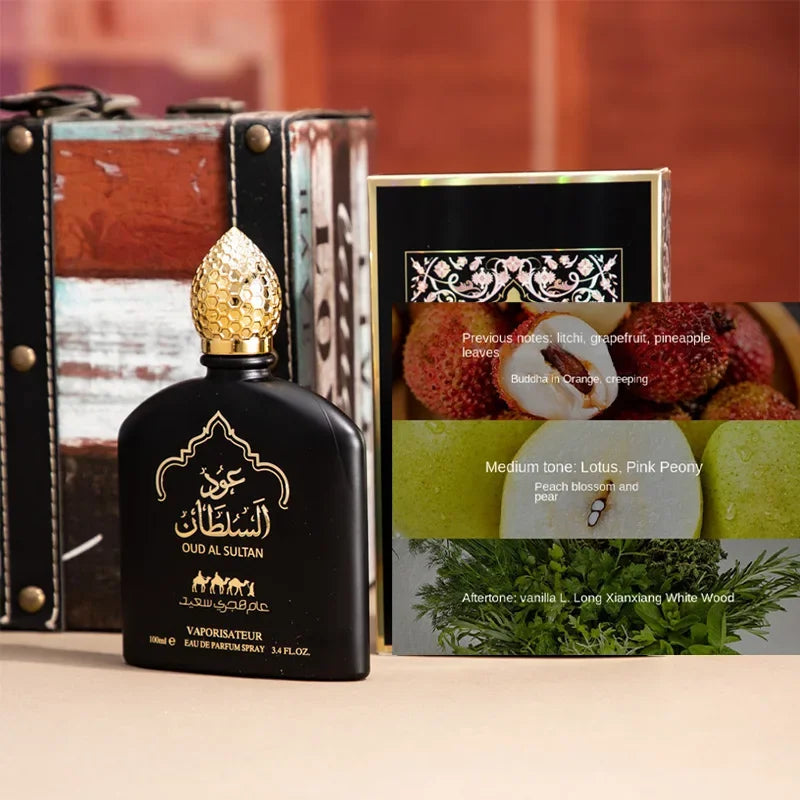 Arabisches Dubai blumig-fruchtiges Parfüm, Zitrus-/Holziger Damenduft, Glamour Herren frisches Eau De Toilette, Vetiver/Zitrone/Lavendel Duft