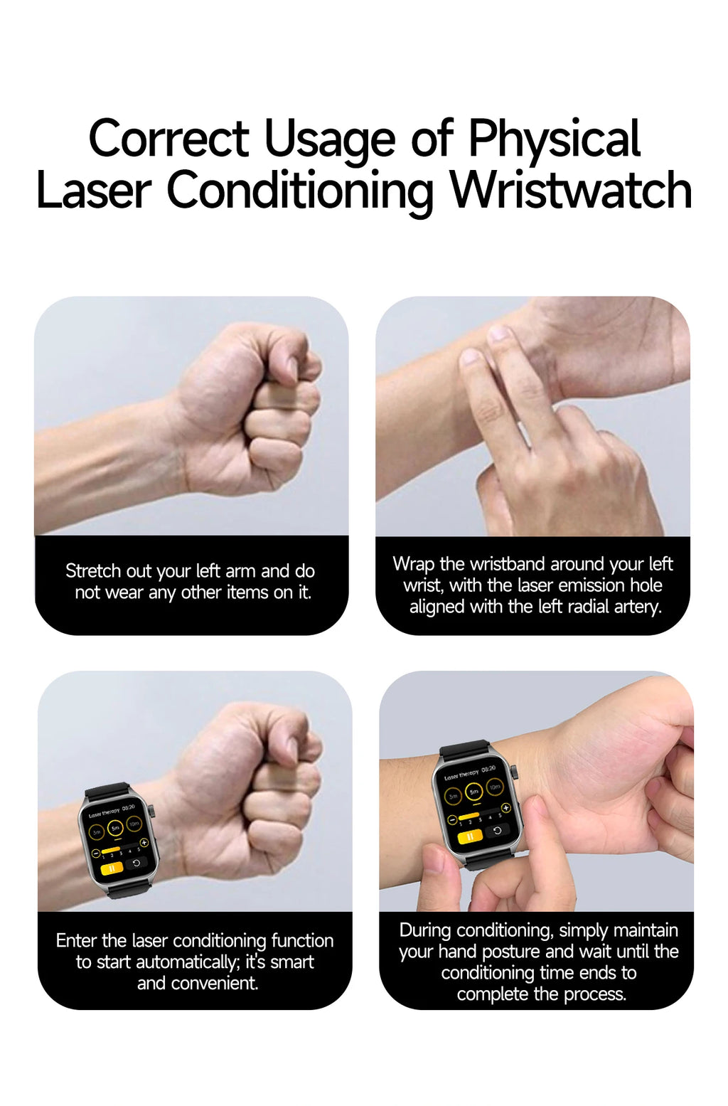 2026 Neue Gesundheits-Smartwatch Lasertherapie Reduziert Drei Hochs Blutsauerstoff Blutdruck Harnsäure Blutfette EKG-Smartwatch Für Herren