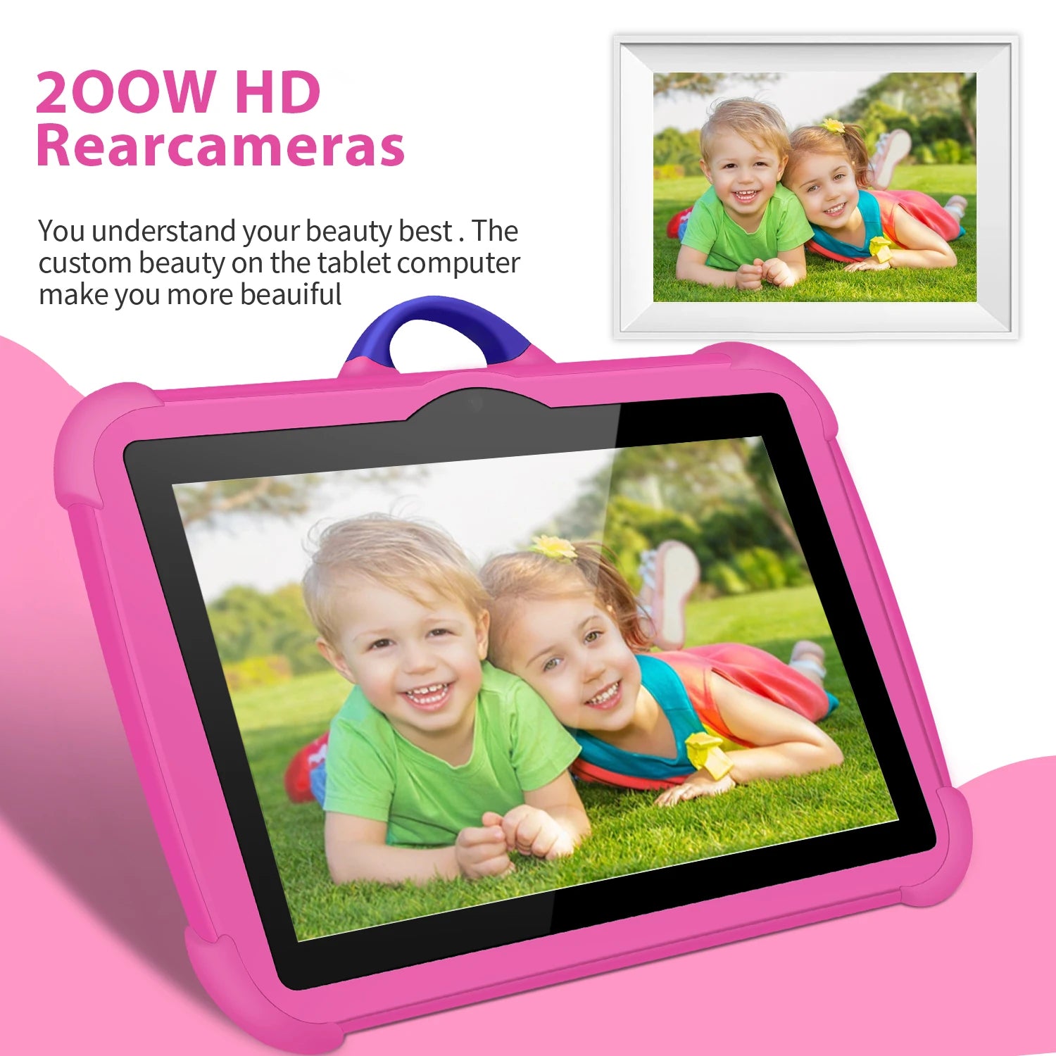 Neues Cartoon-Muster Kinder-Tablet 7 Zoll Quad-Core 4GB RAM 64GB ROM Android Lernspiele Tablets Kindergeschenke