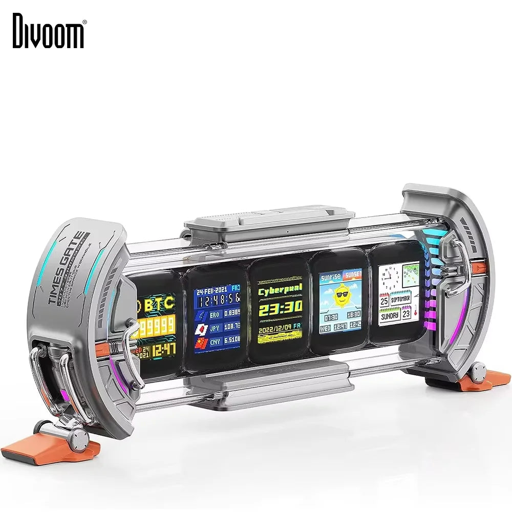 Divoom Times Gate Gaming Room Setup Digitaluhr mit intelligenter App-Steuerung, WLAN-Verbindung, RGB-LED-Anzeige, Büro-Dekor Cyberpunk Hauptbild