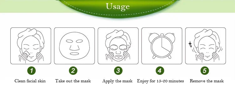 20 Stück natürliche Pflanzen-Gesichtsmaske Feuchtigkeitsspendend Öl-Kontrolle Anti-Aging Frucht Aloe Koreanische Tuchmaske Schönheit Hautpflegeprodukte