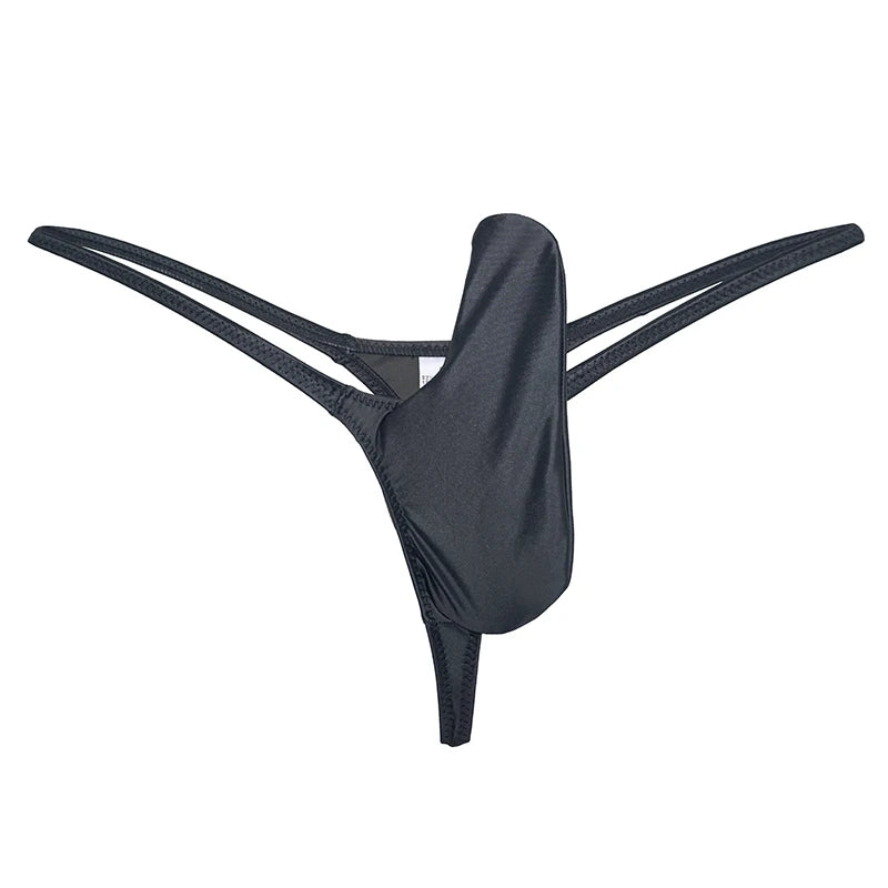 YAULAANG Sexy Herren Glanz Gay Unterwäsche Öliger G-String Tanga Glänzend niedrige Taille Hohe Elastizität Herren Dessous