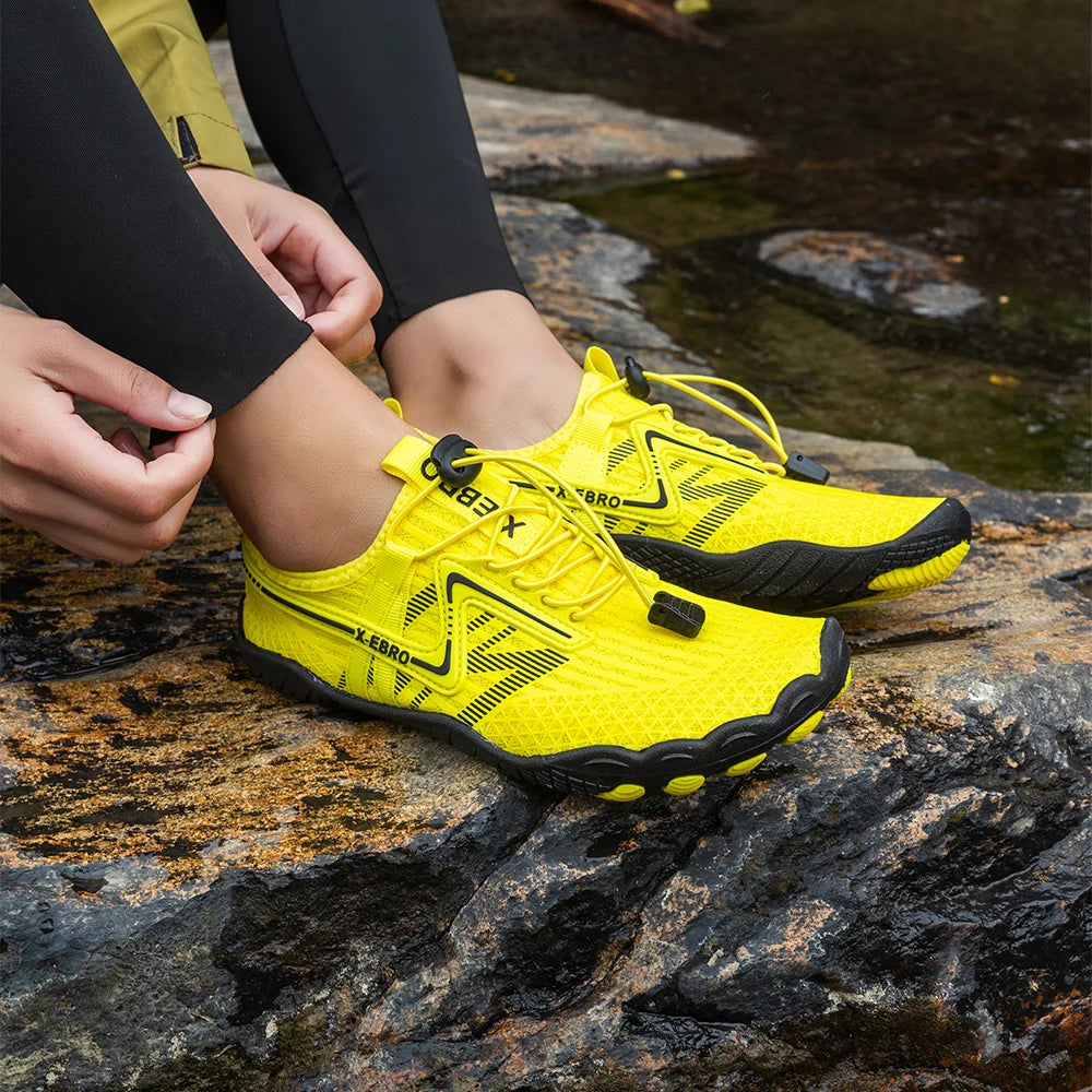 Oiaano Barfußschuhe Herren Schwarz Damen Wassernetz Minimalistische Sneaker Sport Aqua Strand Weiche Sohle Leicht Atmungsaktiv Outdoor Wandern