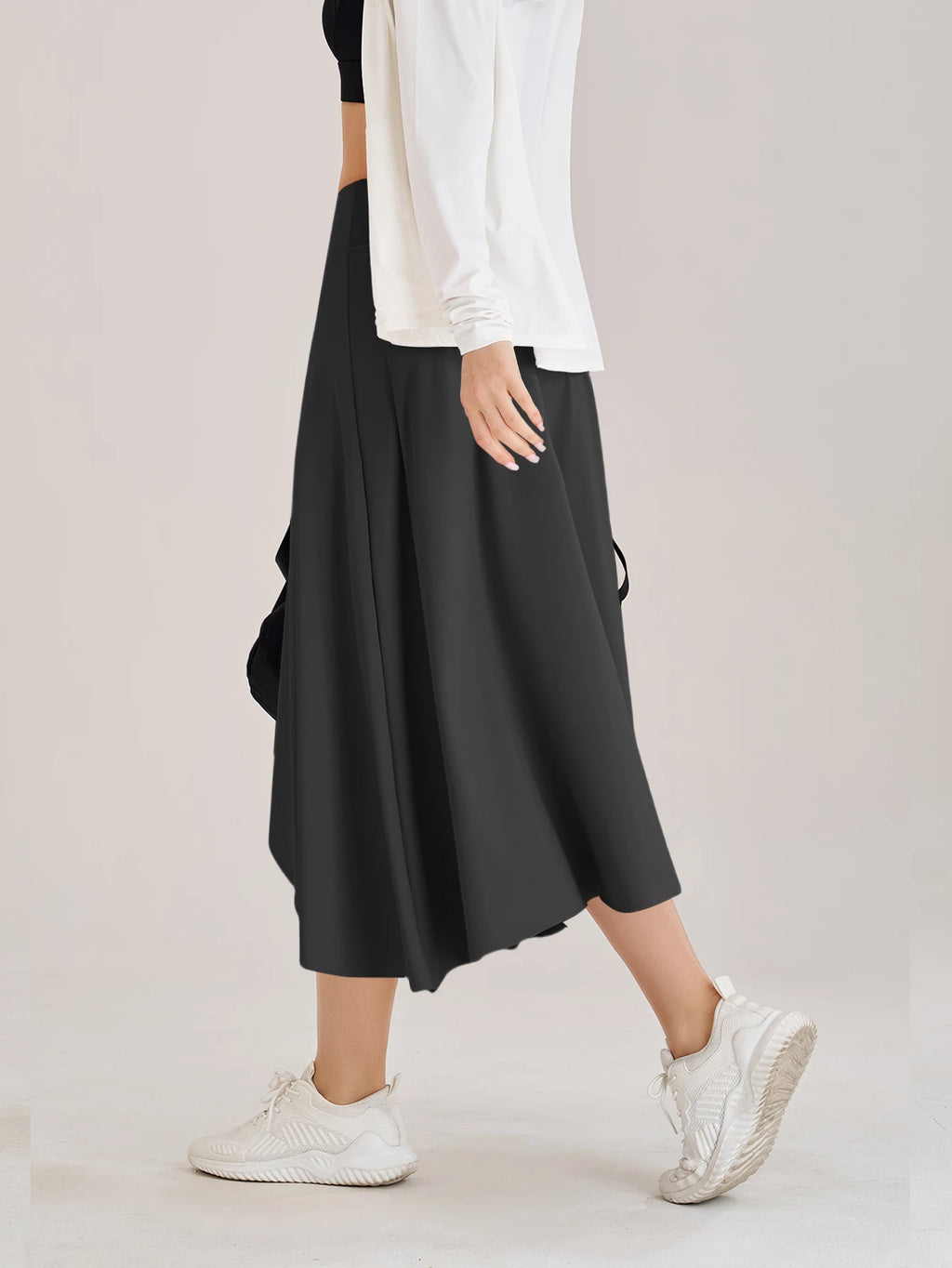 Sommer Damen Golf Tennis Tanz Fitness Lange Röcke Schnell Trocknend Einfarbige Damen Unterfütterung Hohe Taille Lange Röcke Shorts