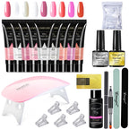 limegirl 15ml Verlängerungs-Nagelgel-Set 6W LED Lampe Komplettes Maniküre-Set Fingerverlängerungsform Nagel-Kit Alles für schnelles Verlängerungs-Werkzeugset