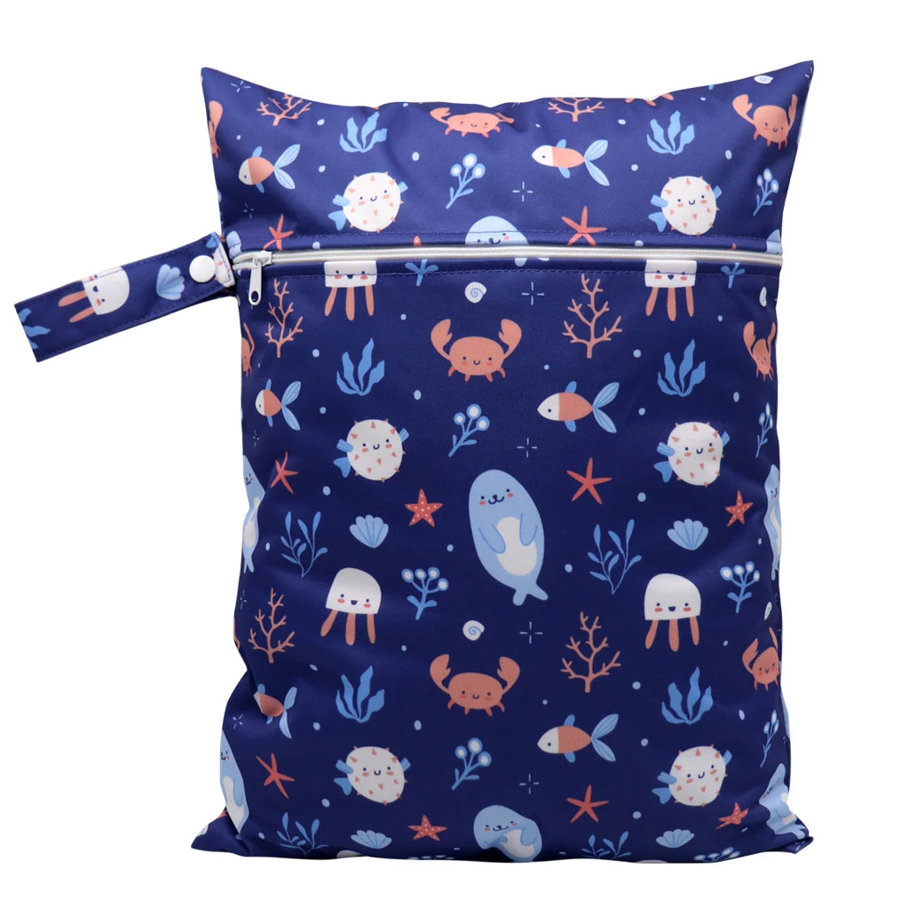 Wasserdichte Wickeltasche Windeltasche Mama Baby Umstandstasche Waschbare Reißverschluss Windel-Organizer Trockenbeutel Reisetragetasche 30x40cm