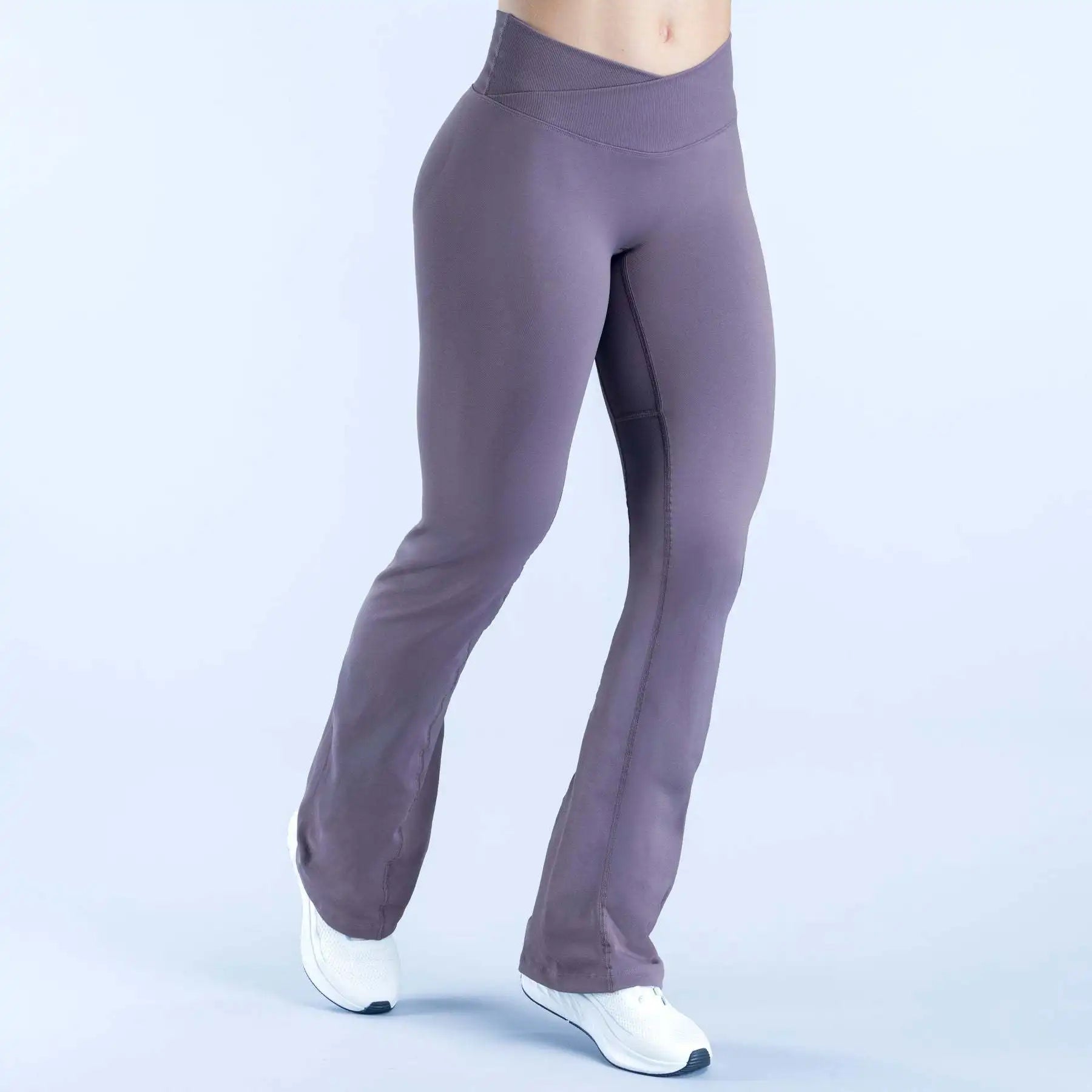NCLAGEN Vision Flares Damen Fitnessstudio Fashion Yogahosen mit überkreuzter Vorderseite, hoher Taille, nahtlosen Sport-Leggings, Fitness-Hosen mit weitem Bein