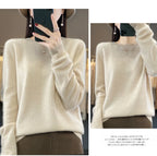 100 % Merinowolle Pullover Damen O-Ausschnitt Kaschmir Strickwaren Female Pullover Herbst Winter Freizeit Oberteile Einfarbig Weiche Kleidung