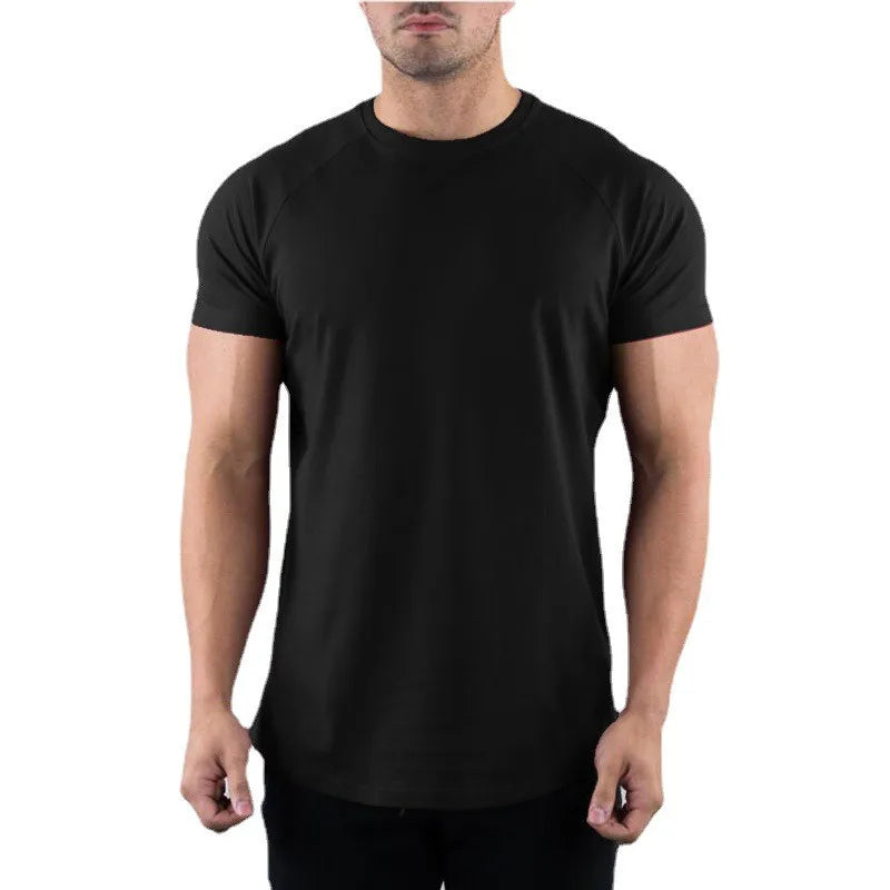 Herren Sommer Fitness Einfarbiges Gym T-Shirt Bekleidung Rundhals Kurzarm T-Shirt Baumwolle Slim Fit T-Shirt Bodybuilding Workout T-Shirts Oberteile