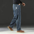 Herren Baggy Jeans Frühling und Herbst Lässige Gerade Stretch Vielseitige Weite Business Denim Hose Bequeme Loose Hose