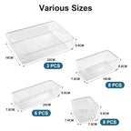 25tlg. Schubladen Organizer Set, durchsichtige Kunststoff-Schreibtischteiler, Behälter, Schlafzimmer-Kommode, Büro-Aufbewahrungsbox für Make-up, Schmuck, Gadgets