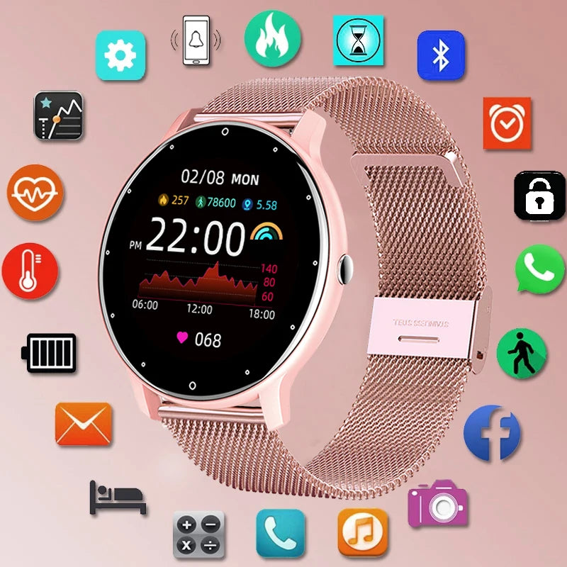 LIGE Wasserdichte Smartwatch für Damen, Echtzeit-Wettervorhersage, Herren-Uhren, Sport-Damen-Smartwatch für Damen, Android, iOS