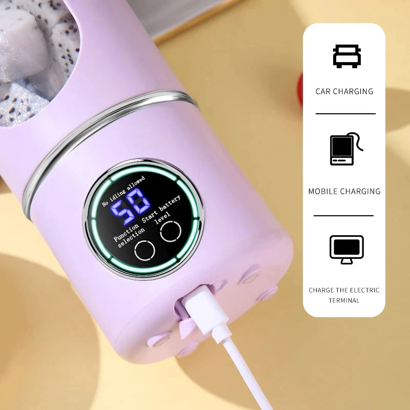 Neuer tragbarer Saftmixer für Shakes Smoothie 700ML Robuster Entsafter Stahlklingen 2-in-1 Mixer Flasche Smoothie tragbar