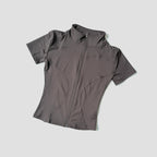 Slim Fit Kurzarm Yoga Shirt Damen Stehkragen Reißverschluss Jacke High End Lauf Sport Fitness Top