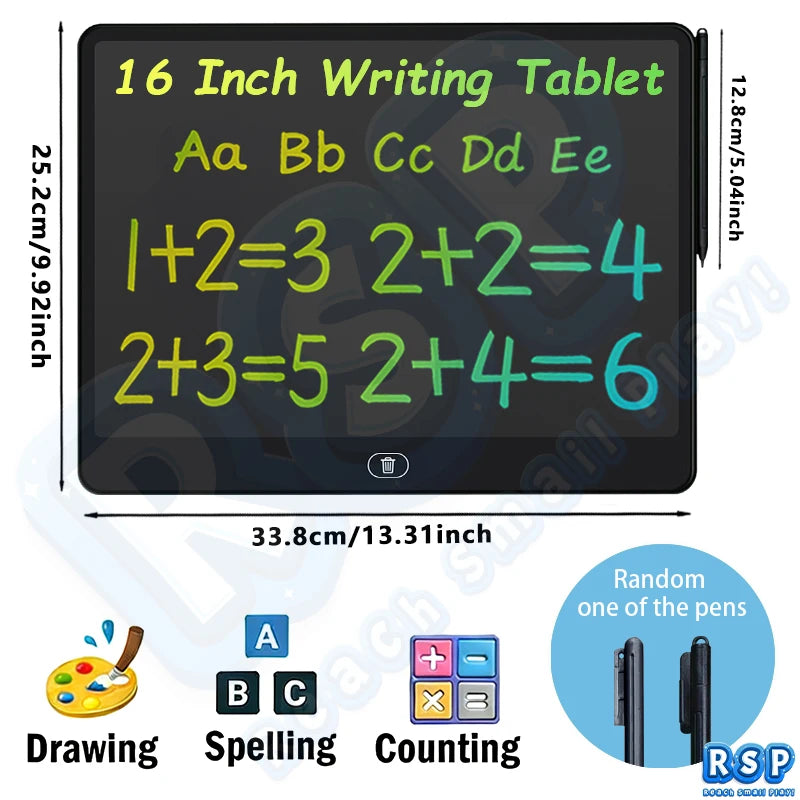 13/16 Zoll LCD Zeichentablett Schreibtafel Farbe Doodle Zähltafel Pädagogisches Spielzeug für 3-12 Jahre Kinder Geschenke