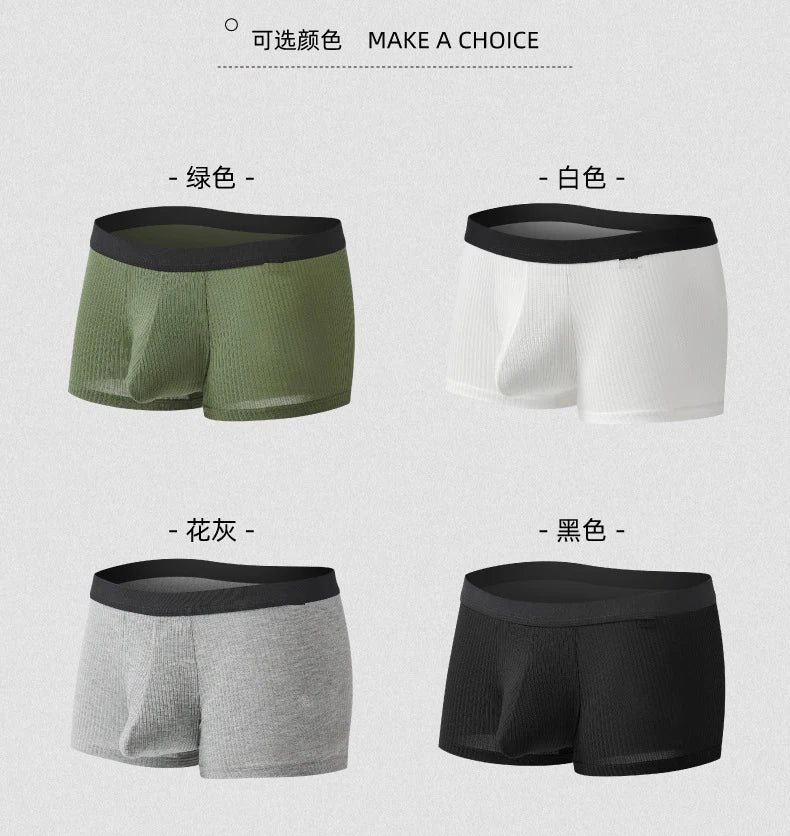 GTOPX MAN Baumwoll-Boxershorts mit Balltasche, Unterwäsche, große Taschen, sexy Unterhosen für Erwachsene