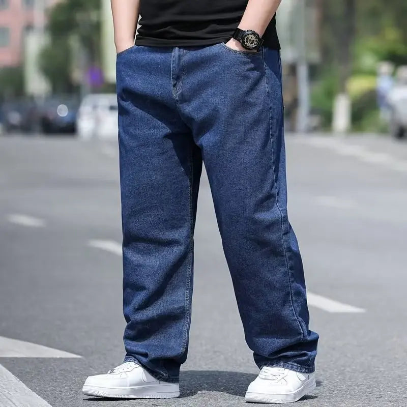 Übergroße Jeans für Männer Herrenjeans Hosen Denimhosen Herrenjeans Große Größe Baggy Y2k Herren Cargohosen Schwarz Neue weite Beinhosen