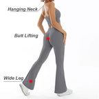 Scrunch-Sportanzug Damen Yoga-Set Gymnastik-Kleidung Sexy Sport-BHs und Schlaghosen-Sets Fitness-Outfits Damen Trainingskleidung