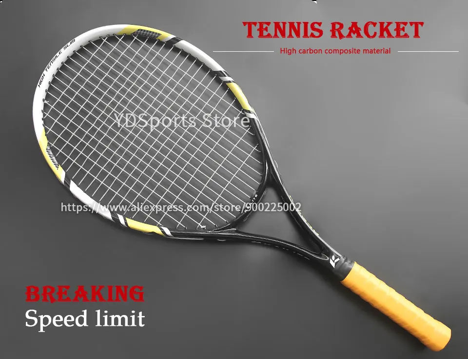 Professional Unisex Carbon Fiber Tennis Racket With Bag Training Paddle Rackets For Adult Men Women Ultra Light Racquet