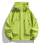 Windbreaker Herren Kapuzenjacke Reißverschluss Mantel Cargo Wasserdicht Schwarz Bomber Camping Loose Dünn Softshell Kapuzen-Wanderjacke