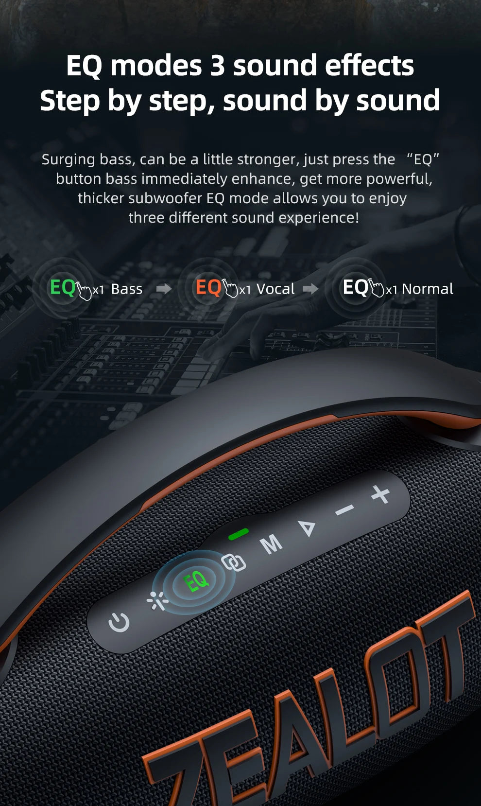 zealot-P12 Lautsprecher 60W Bluetooth-Lautsprecher Tragbarer Lautsprecher mit 10 Stunden Spielzeit, Tragegriff, für Camping, Party, TWS, AUX