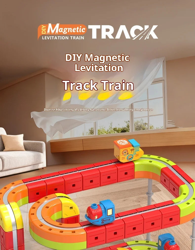 Magnetisches Bullet Train Set für Kinder mit elektrischer Lokomotive, DIY-Gleisbausteinen, pädagogischem MINT-Bauspielzeug, Geburtstagsgeschenk