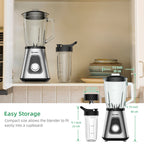 BioloMix Professional 1300W Standmixer mit 1,5L BPA-freiem Glaskrug, perfekt für gefrorene Smoothies und hausgemachte Saucen