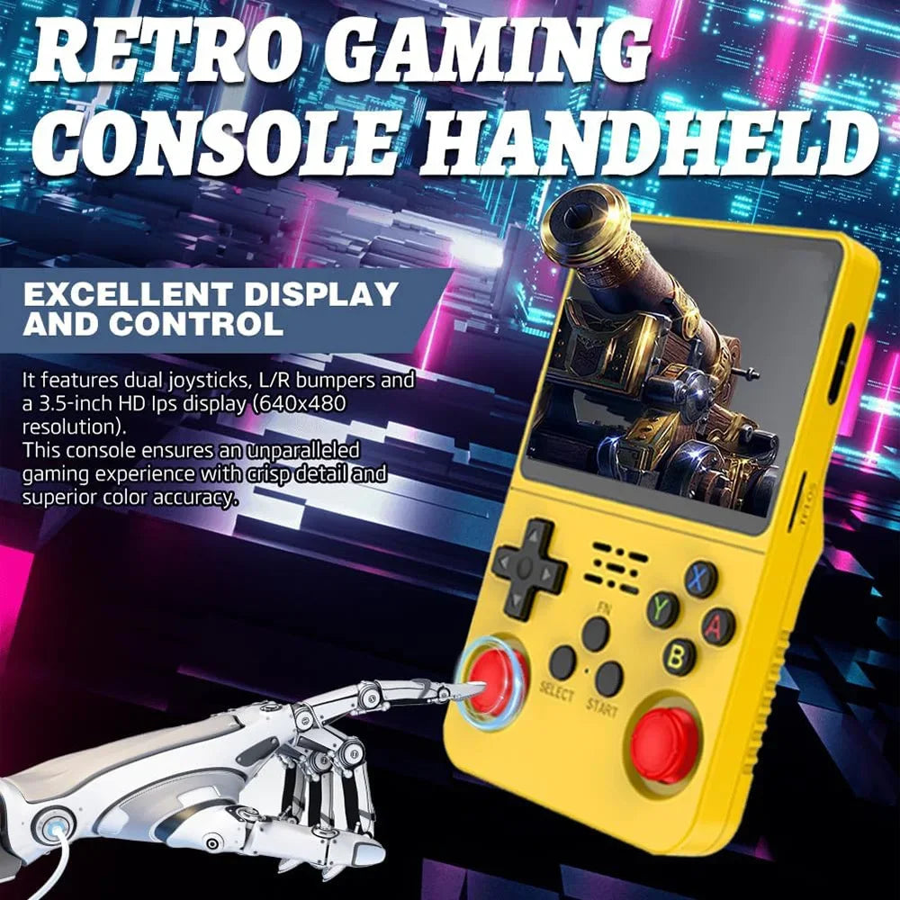 R36S Klassische Retro-Spielkonsole mit ARKOS System Videospiele Einzelkarte Tragbare Handheld-Spielkonsole Kindergeschenk 3,5 Zoll
