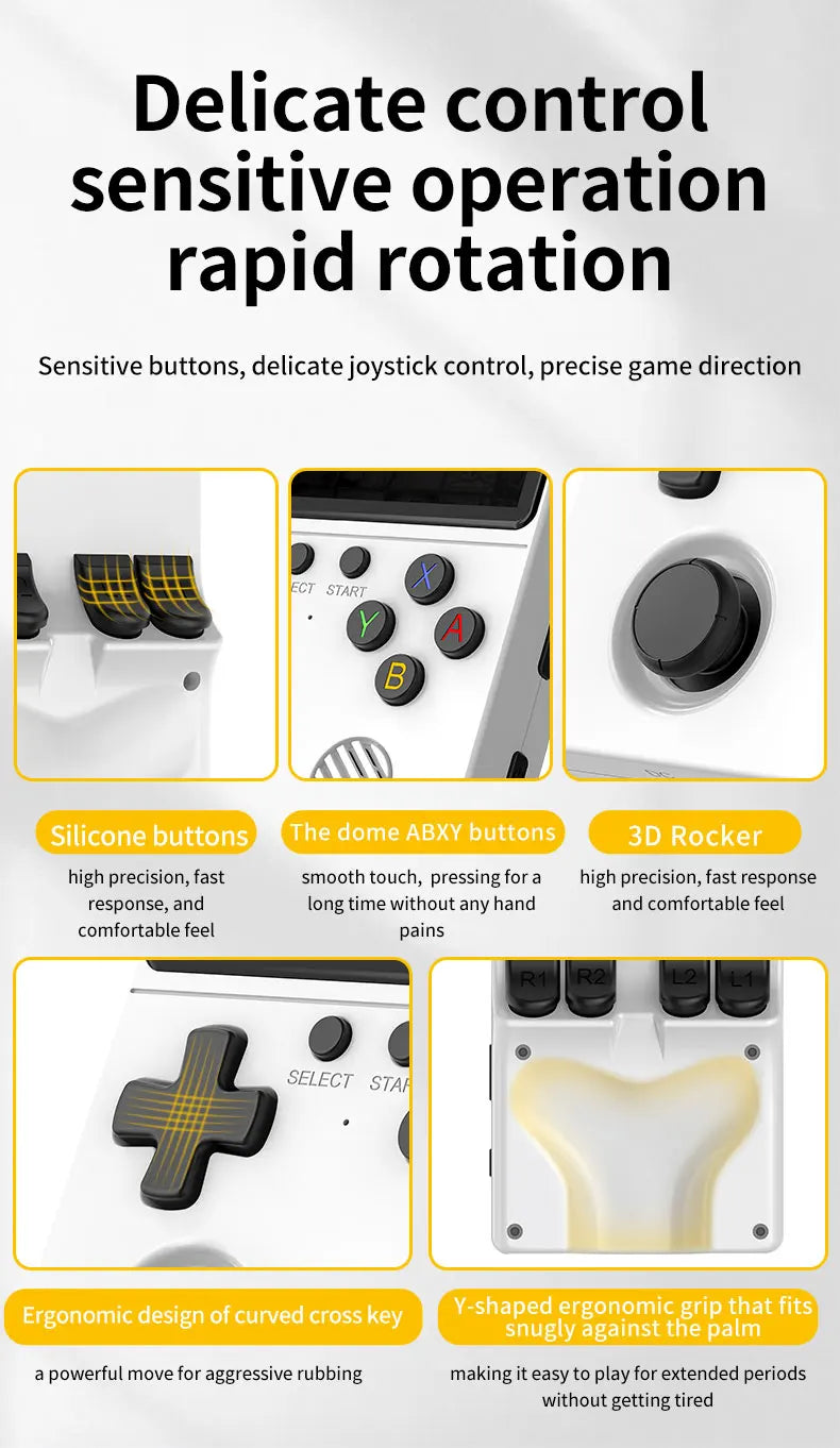 Neue Handheld-Spielekonsole mit Multi-Plattform-Unterstützung, HD-IPS-Bildschirm, 3D-Joystick, ergonomische Spielekonsole GB350