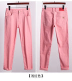 5 Farben Herren Bunte Denim Stretch Stretch Jeans Elastische Gelb Pink Rot Slim Herren Bekleidung Einfache Business Denim Hosen