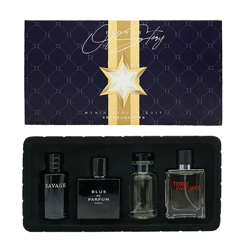 Luxusmarkenparfüm Herren Köln 100ml Parfums Homme Geschenkbox 4-teiliges Set Parfums Masculinos Natürlicher blumiger fruchtiger Duft Spray