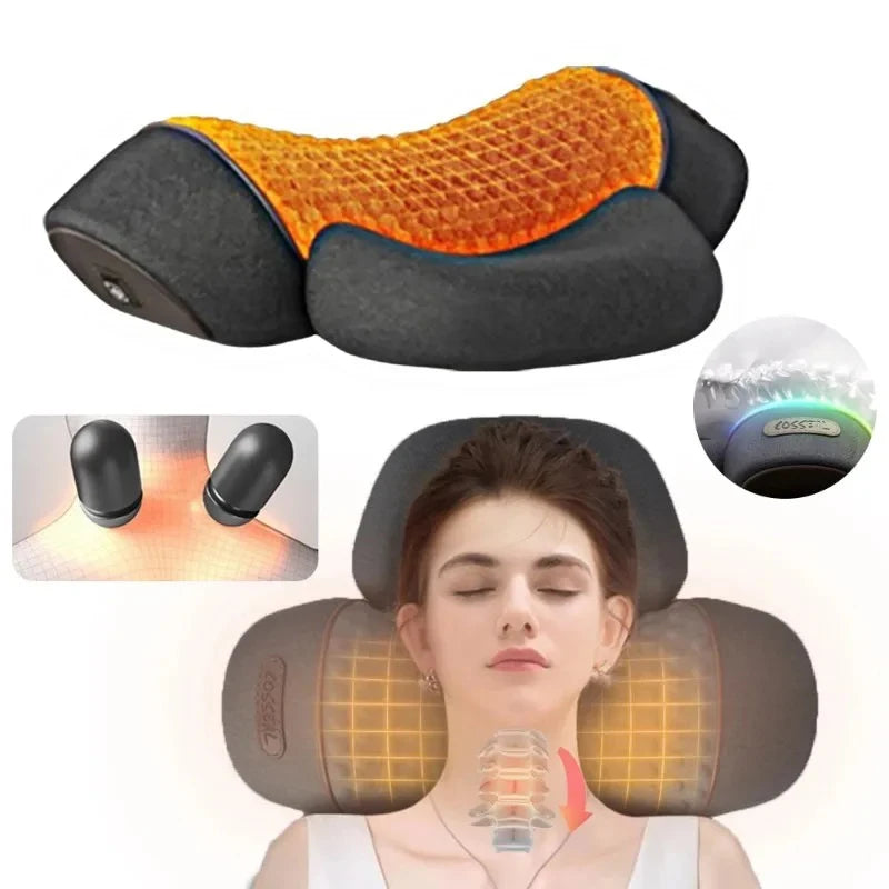 Electric Neck Massager Cervical Pillow Hot Compress Neck Stretch Heating Vibration Neck Shoulder Massage Pillow Back Traction Secondary image
