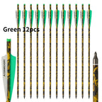 6/12/24 Stück 20'' Armbrustbolzen Carbonpfeil mit 4-Zoll-Feder ID7.6mm Outdoor Jagd Sport Praxis Armbrustpfeile