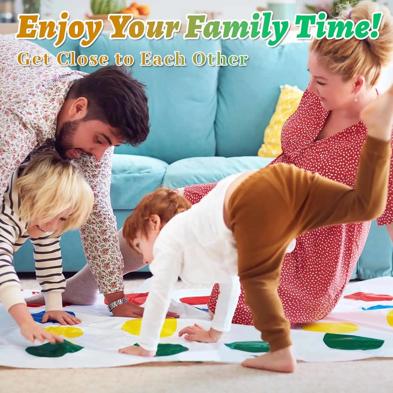 Twister Spiel Twister Lustiges Balance Familienspiel mit Drehscheibe Bodenmatte Bodenspiel Geschenk für Kinder Familiengeburtstagsfeier