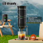 DENOKIN Tragbare Espresso-Kaffeemaschine mit Digitalanzeige, 3-in-1 Kapsel-Kaffeemaschine für Auto & Zuhause, Camping-Kaffeemaschine