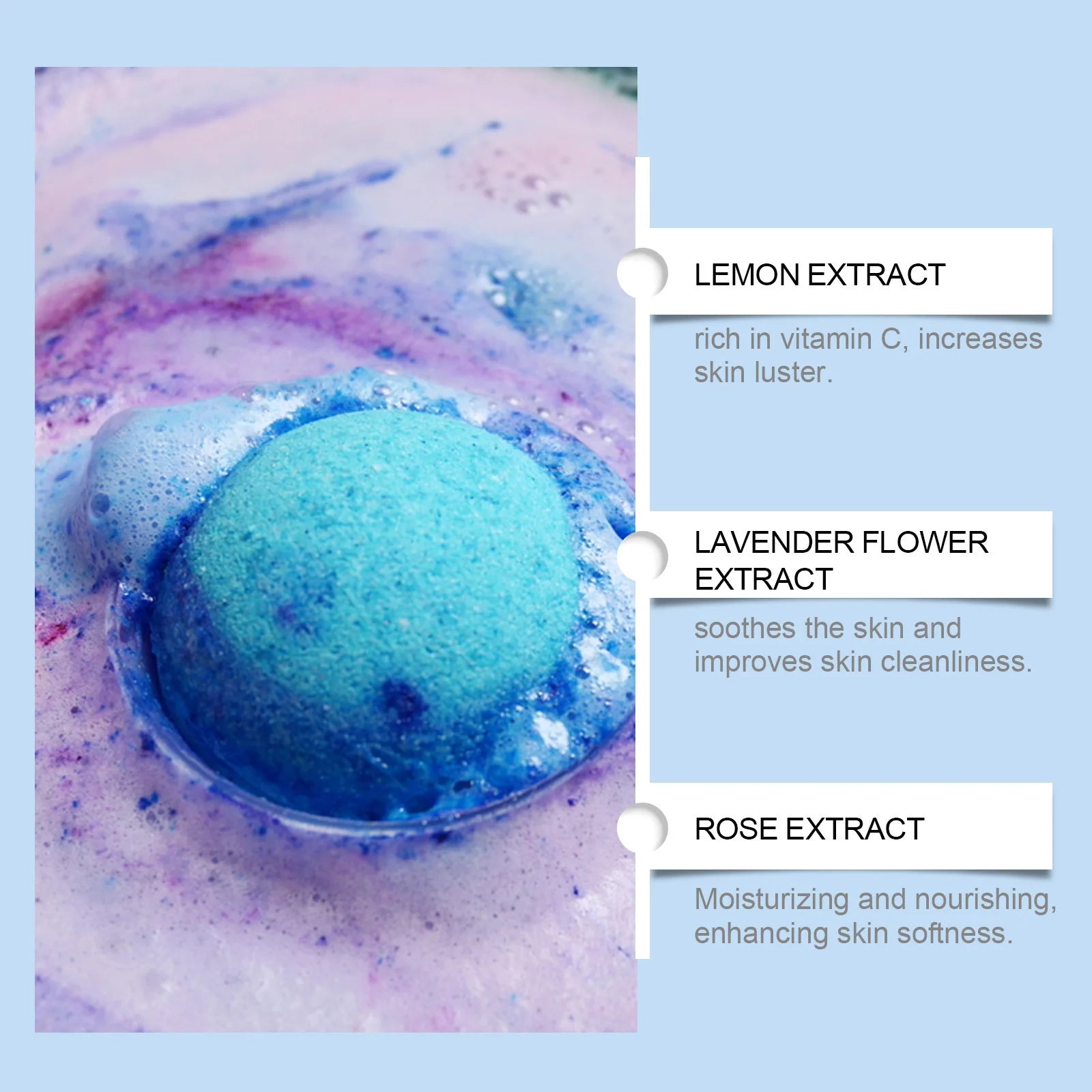 Badebombe Lang anhaltender Duft Aromatherapie Blumiger Duft Peeling Feuchtigkeit Körperwaschmittel Reinigende Spa-Salzball Brausekugeln Dusche